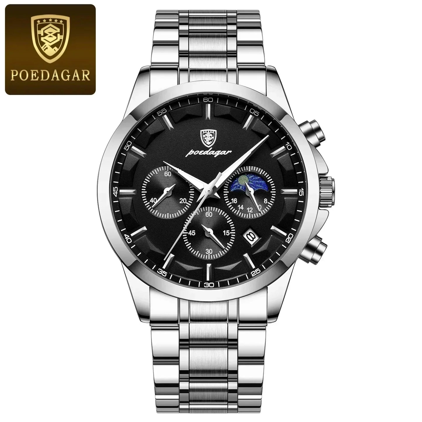 Poedagar ChronoLuxe Sport – Luxe chronograaf quartzhorloge