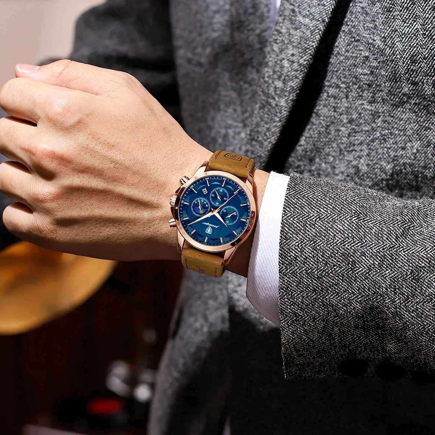 Poedagar ChronoLuxe Sport – Luxe chronograaf quartzhorloge