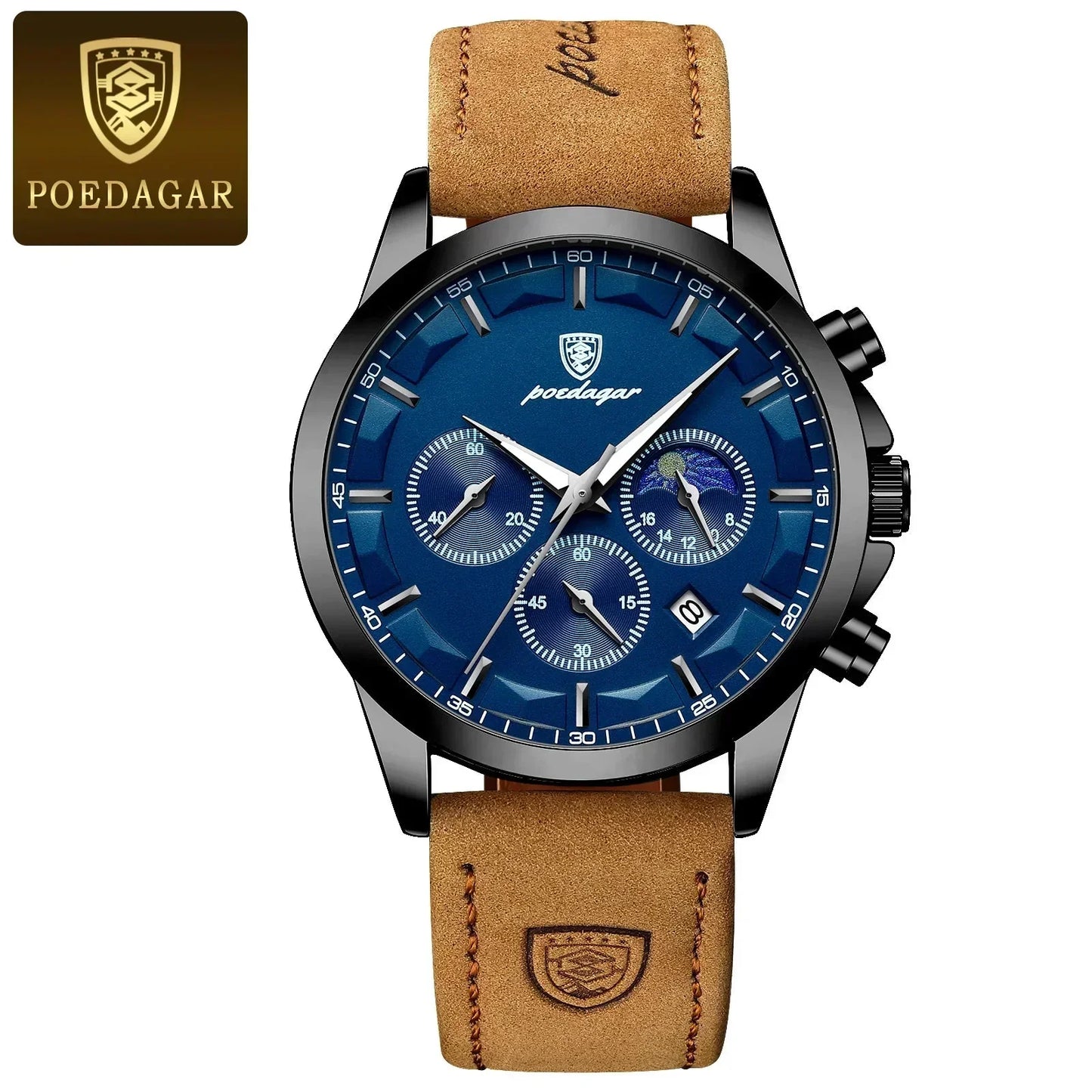 Poedagar ChronoLuxe Sport – Luxe chronograaf quartzhorloge