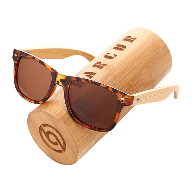 Barcur polarizado óculos de sol de bambu dos homens de madeira óculos de sol feminino marca original óculos de sol masculino