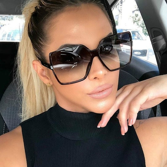 Higody Fashion Dámske nadmerné slnečné okuliare Gradient Plast Značka Návrhár Dámske slnečné okuliare UV400 lentes de sol mujer