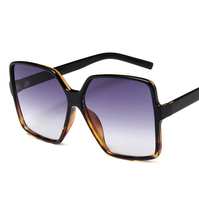 Higody Fashion Dame Oversize solbriller Gradient Plast Merkedesigner Kvinnelige solbriller UV400 lentes de sol mujer