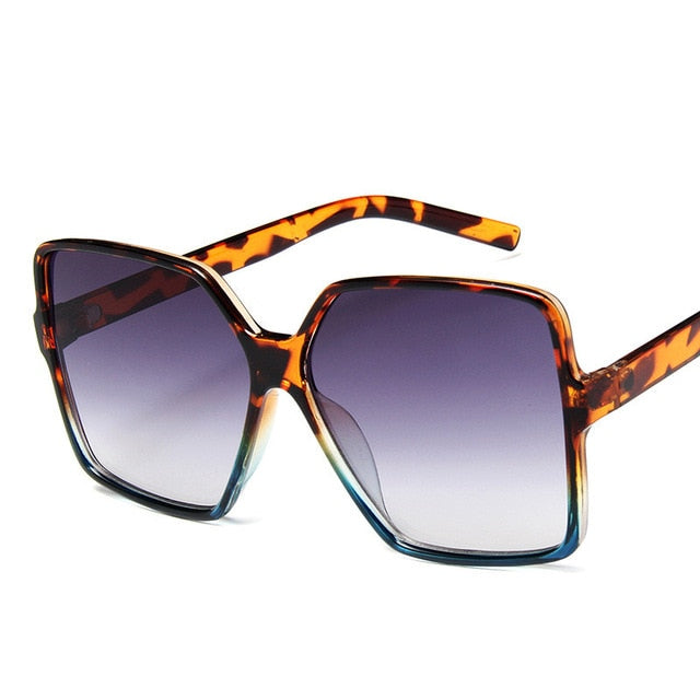 Higody Fashion Dame Oversize solbriller Gradient Plast Merkedesigner Kvinnelige solbriller UV400 lentes de sol mujer