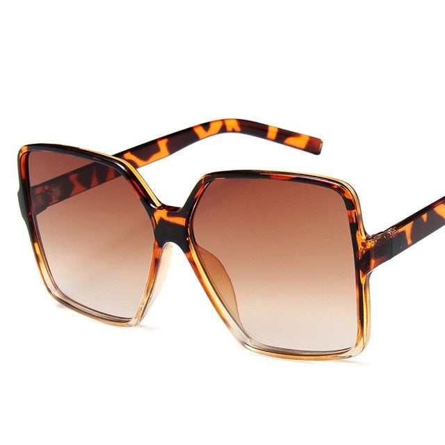 Higody Fashion Dame Oversize solbriller Gradient Plast Merkedesigner Kvinnelige solbriller UV400 lentes de sol mujer
