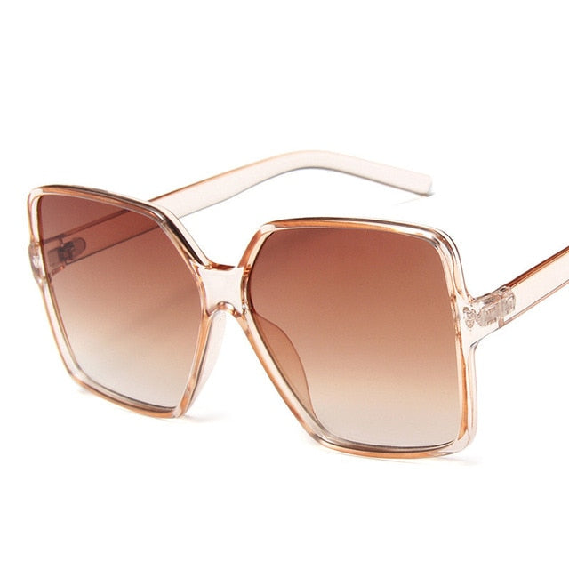 Higody Fashion Dame Oversize solbriller Gradient Plast Merkedesigner Kvinnelige solbriller UV400 lentes de sol mujer