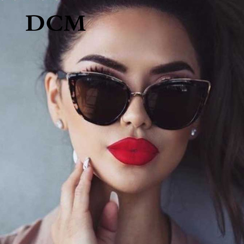 DCM Cateye Solbriller Dame Vintage Gradient Briller Retro Cat Eye Solbriller Dame Eyewear UV400