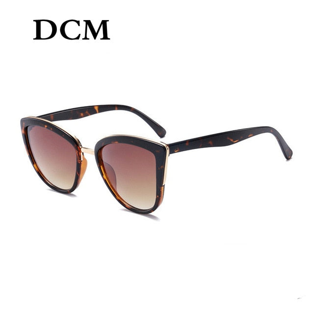 DCM Cateye Solbriller Dame Vintage Gradient Briller Retro Cat Eye Solbriller Dame Eyewear UV400