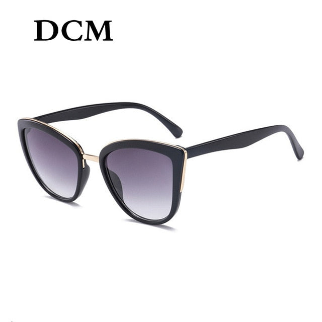 DCM Cateye Solbriller Dame Vintage Gradient Briller Retro Cat Eye Solbriller Dame Eyewear UV400