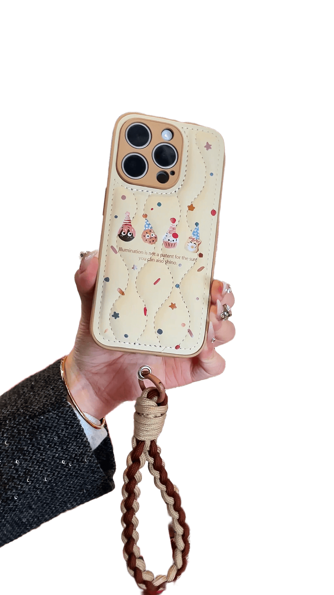 Fjäderlätt Cozy: Chic Cookie-inspirerat iPhone-fodral för trendsättare