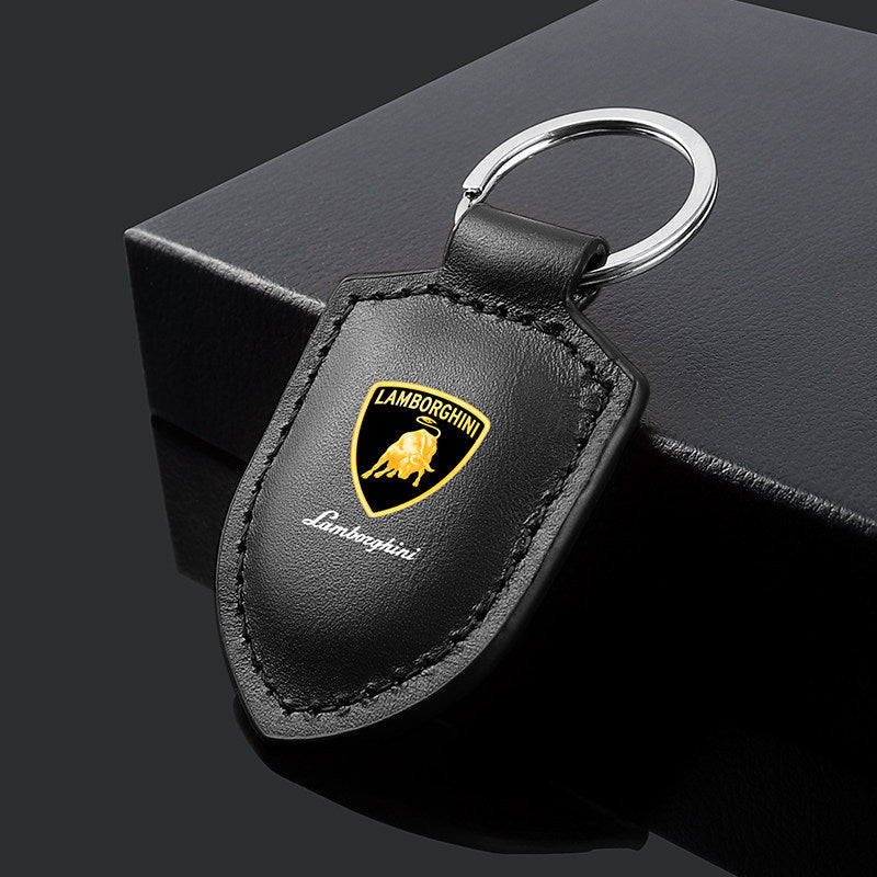 Lamborghini Crest Emblem valódi bőr kulcstartó
