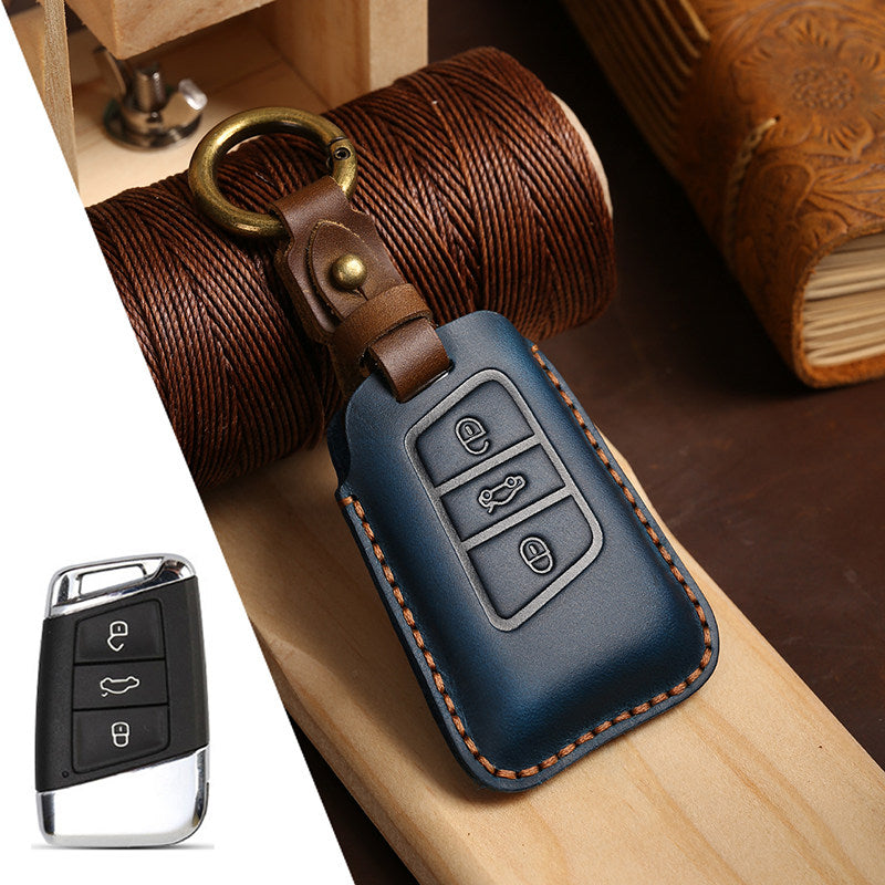 Estuche para llaves Volkswagen de cuero de primera calidad