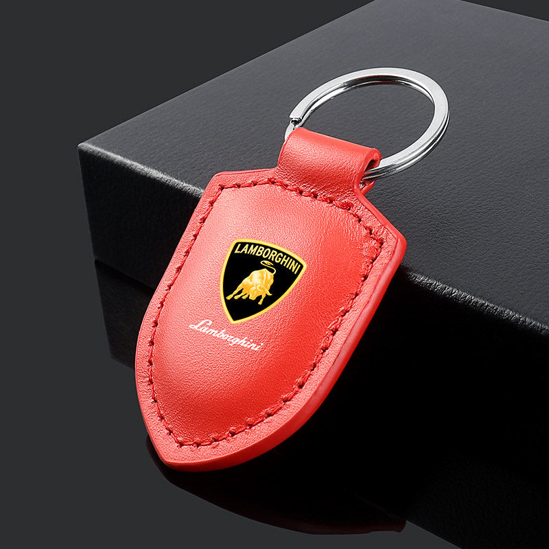 Lamborghini Crest Emblem valódi bőr kulcstartó