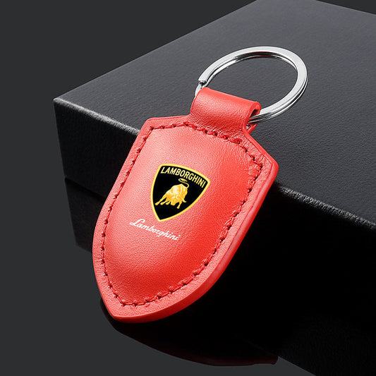 Lamborghini Crest Emblem valódi bőr kulcstartó