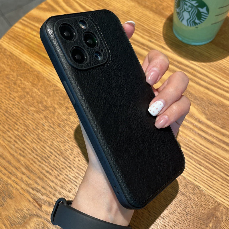 Funda para iPhone de piel auténtica compatible con todos los modelos