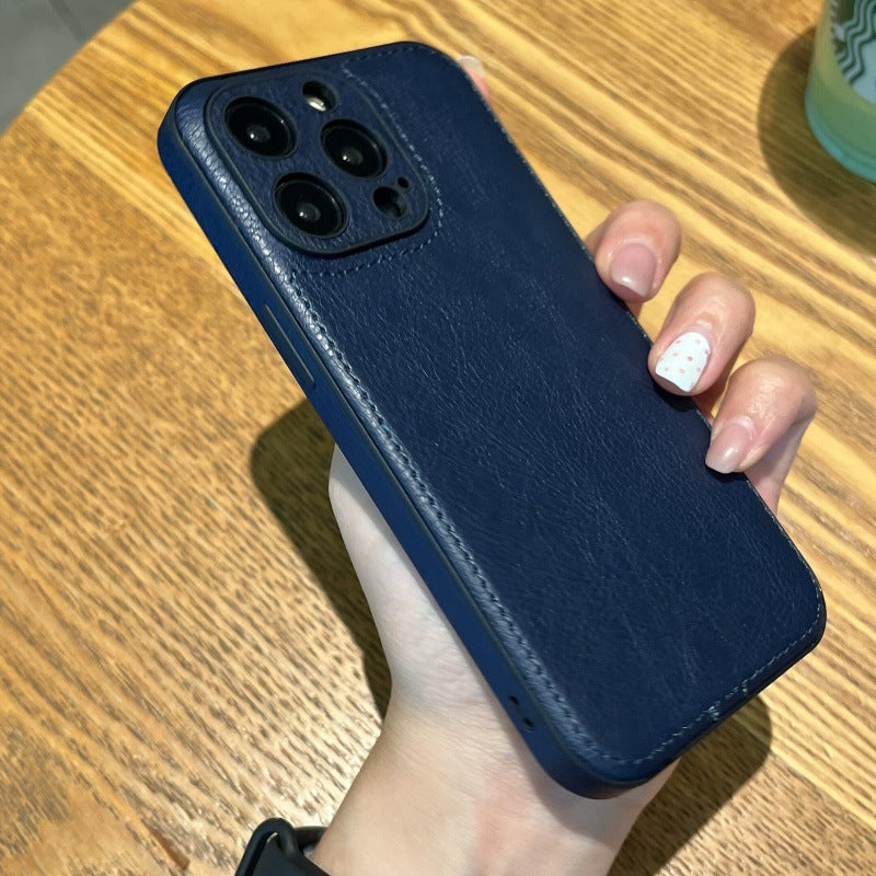 Funda para iPhone de piel auténtica compatible con todos los modelos
