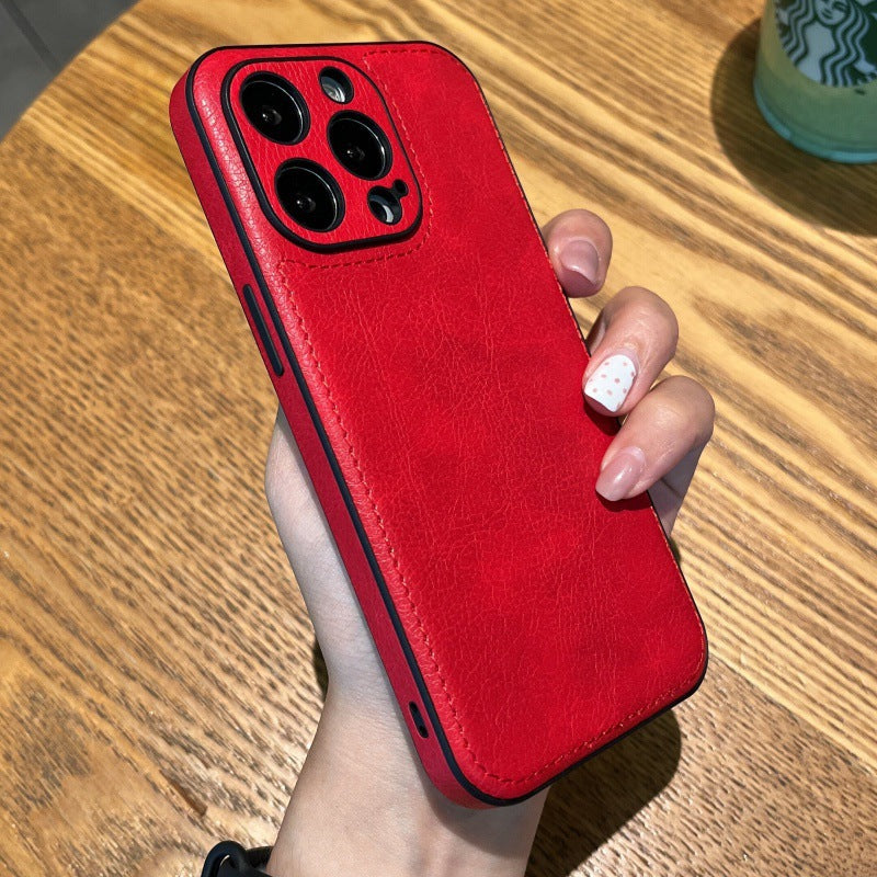 Funda para iPhone de piel auténtica compatible con todos los modelos