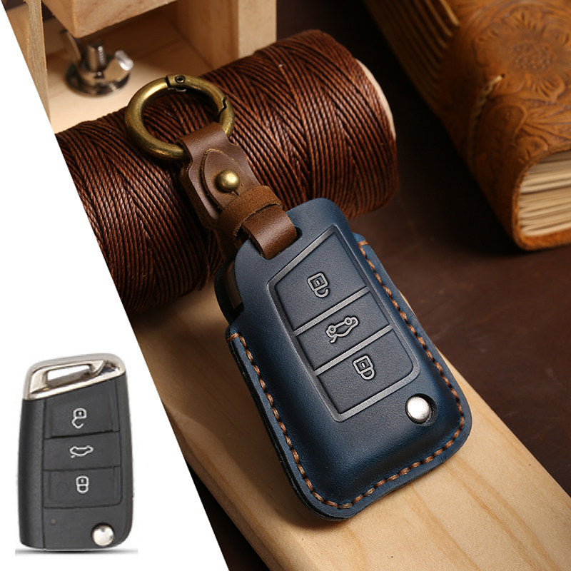 Estuche para llaves Volkswagen de cuero de primera calidad
