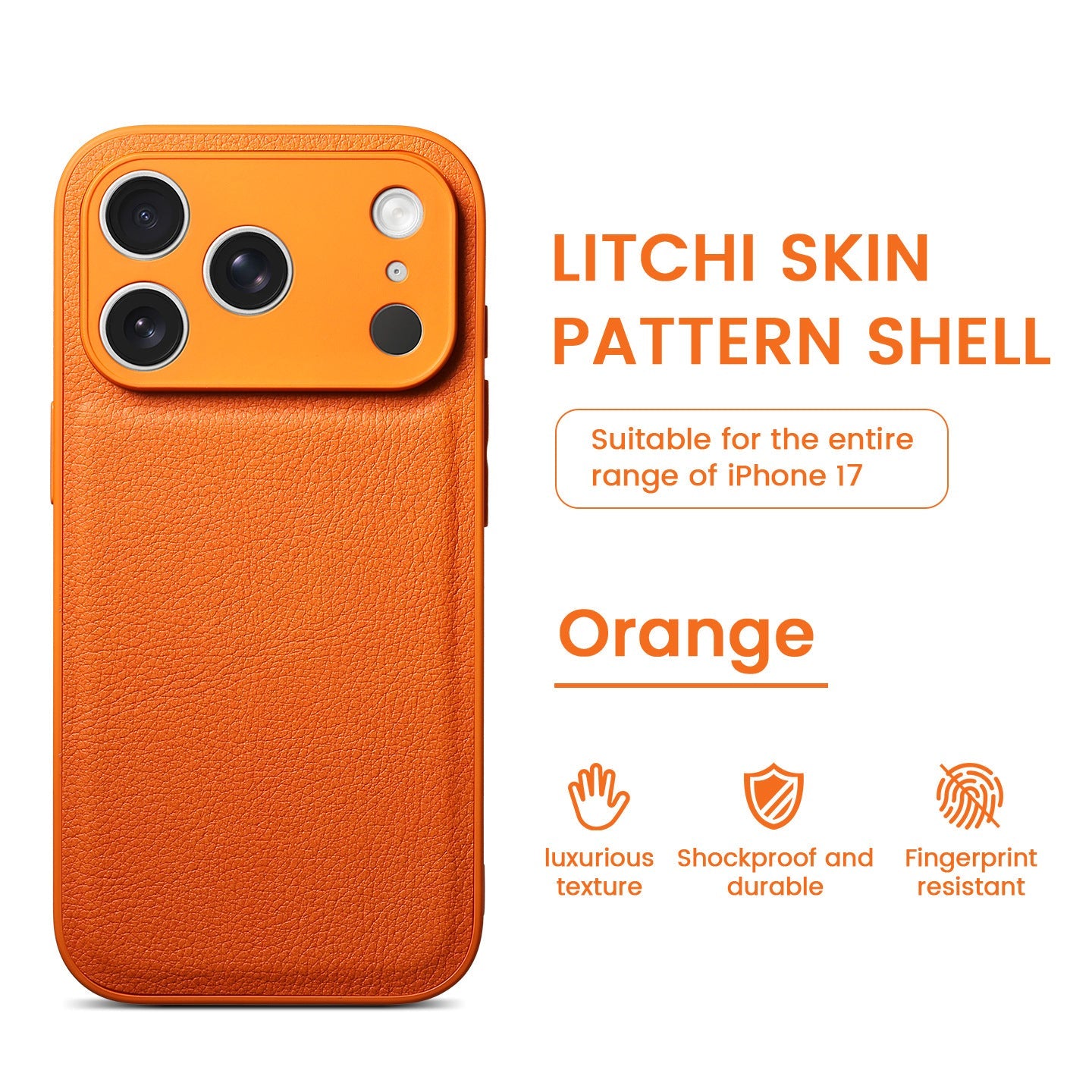 Premium Litchi Skin Pattern Läderfodral för iPhone