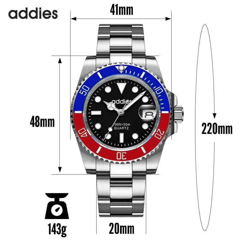 TitanX Elite menns Quartz Sport Watch – Luksus 30M vanntett rustfritt stål dykkerur | Relógio Masculino