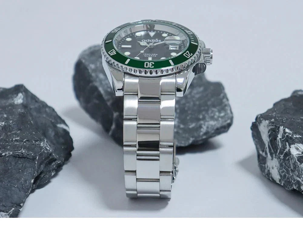 TitanX Elite menns Quartz Sport Watch – Luksus 30M vanntett rustfritt stål dykkerur | Relógio Masculino