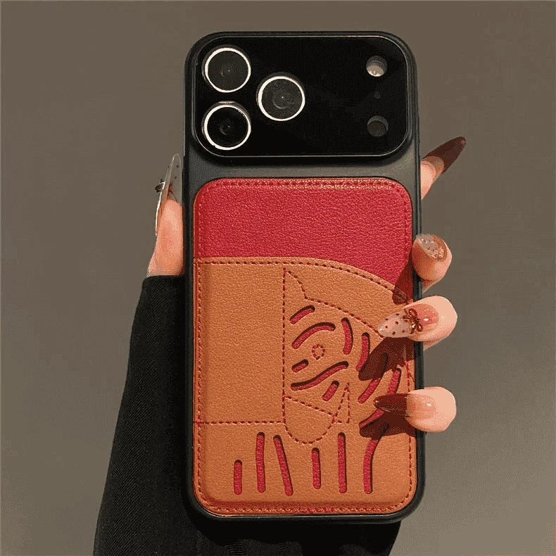 2026 Ny Premium Leather Card Slot iPhone-deksel – Limited Edition Year of the Horse